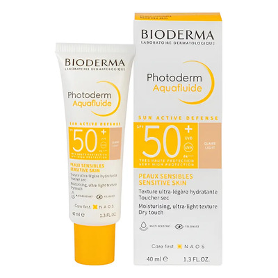 Protector solar Bioderma Photoderm FPS 50 MAX Aquafluide Tono Claro en crema de 40 mL | Meses sin interés