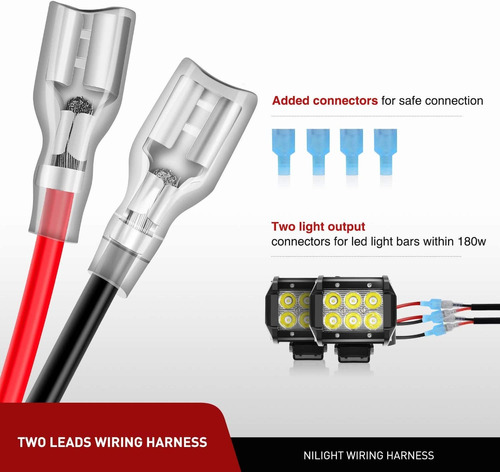 Nilight Kit De Arnés De Cableado De Barra De Luz Led, Interr