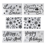 6pcs Pintura De Navidad Mano Cuenta Plantilla Decora Navideñ