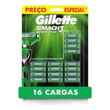 16 Repuestos Gillette Mach3 Sensitive Para Afeitar