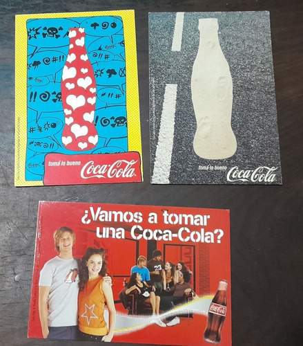 3 Postales **coca Cola** Año 2010