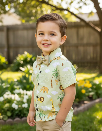 Camisa Social Safari Arca De Noé Menino Infantil Criança Top | MercadoLivre