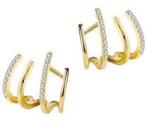 Brinco Dourado Ear Cuff Fake Piercing Orelha Moderno