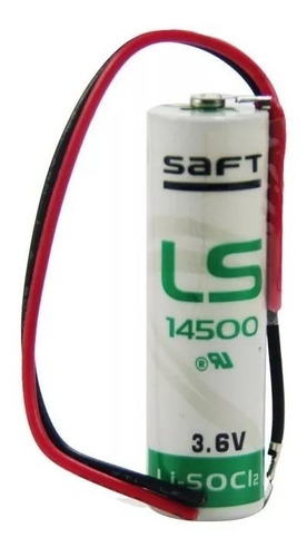 Bateria Saft Ls14500 3,6v 1200mah Aa Com Dois Fios Terminal