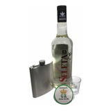 Cachaça Seleta Mix Drinks 1 Litro+ Cantil Inox + Copo Dose