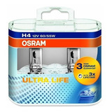 Kit X 2 - Lámparas Halógenas H4 Osram Ultralife 64193 P43t