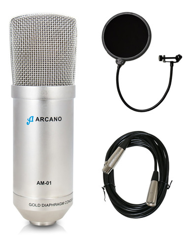 Microfone Arcano Am-01 C/ Cabo Balanceado + 01 Amf1