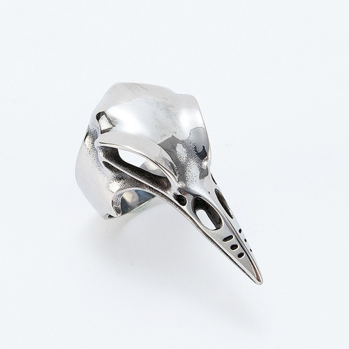 Anillo Gótico Con Forma De Calavera De Cuervo Para Hombre A