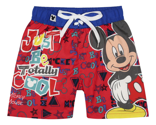 Traje De Baño Niño Short Rojo Disney Mickey