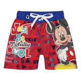 Traje De Baño Niño Short Rojo Disney Mickey