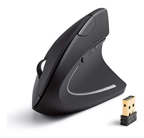 Mouse Sem Fio Vertical Ergonômico 2.4g Ajuste Até 1600 Dpi