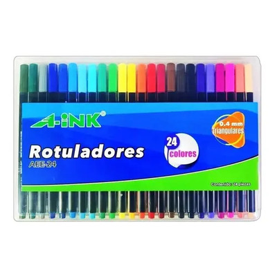 Set 24 Rotuladores A-Ink Punta Metálica 0.4mm Tinta Agua Colores Surtidos Papel | Envío gratis