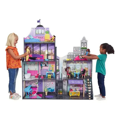 Casa De Muñecas KidKraft 1.5m 4 Niveles 11 Áreas Juego Madera | Meses sin interés