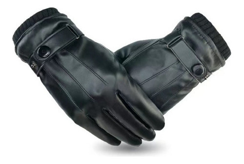 Guantes Negros De Piel De Oveja Con Pantalla Táctil