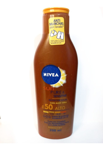  Nivea Sun Pure & Sensitive Protector Solar Áloe Vera Fps 50