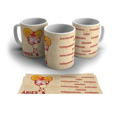 Caneca Xícara Signo Áries - Porcelana 325ml Md157