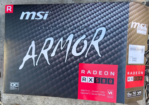 Placa De Video Amd Msi Armor Radeon Rx 580 8g Oc Vr Ready