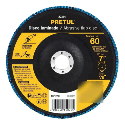 Disco 7 Laminado Grano 60 Centro 7\u002F8 , Pretul 22354 Color Negro | MercadoLibre