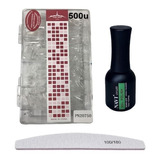 Kit Soft Gel X500 Tips Paris Night + Base Kapping 10ml+ Lima