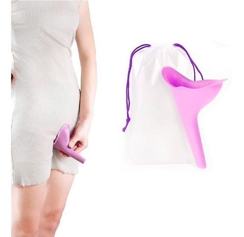 Urinal Femenino Silicona + Estuche Neceser Porta Urinal