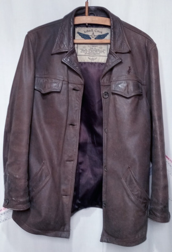 Campera De Cuero Mujer John L.cook Marron Vintage Usad