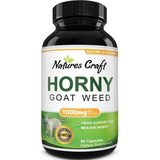 Horny Goat Weed Natures Craft, Hierba De Cabra , 60 Cápsulas, Apoyo Energético Para Hombres Y Mujeres Experimenta Un Mayor Nivel De Satisfacción Con La Ayuda De Nuestra Mezcla De Hierba 