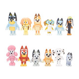 12pcs Bluey Familia Y Amigos Figura Modelo Juguete Regalo