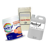 Estuco Rockryl® + Laca Acrilica 1 L + Cemento Blanco 1 Kg