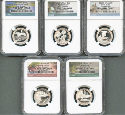 2018 S Silver Quarter Proof Set Ngc Pf70 Ultra Cameo First