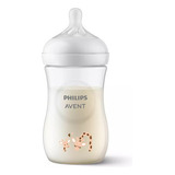 Biberon Avent Natural 3.0 Response 9oz/260ml Deco Jirafa Color Traslúcido