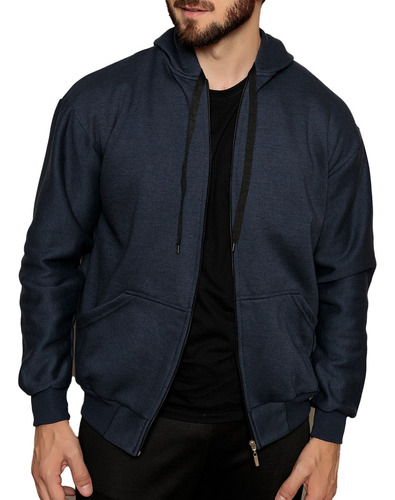 Casaco Moletom Blusa De Frio Masculino Ziper Aberto 