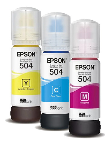 3 Tintas Color Epson 504 L4150 L4160 L 6161 L6171 L6191 Kit 