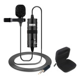 Microfone Lapela Boya By-m1 P/ Celular Câmera Preto + Bag
