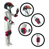 Kit Capacete Cotoveleira E Joelheira Infantil Skate Patins