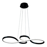 Lustre Pendente Led Design Moderno Luxo 3 Em 1 Bivolt Cor Preto