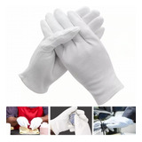 Guantes Blancos De Tela Medianos Grandes 20 Piezas