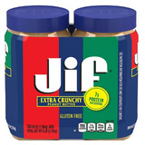 2 Pack Jif Extra Crunch Creamy Peanut Butter Crema Cacahuate