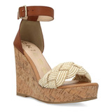 Sandalia Plataforma Mujer Beige 10cm 042-44