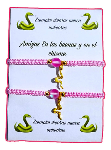 Dúo Pulseras Amigas Bff Serpiente Chisme Regalo Amistad 