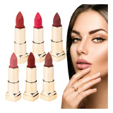 Set De 6 Lápiz Labial Lip Stick De Larga Duración