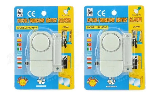 Set X2 Alarmas De Seguridad Hogar Para Puerta Ventana 