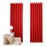 Cortina Blackout Roja Térmica Engomada 2 Paños 140x230 Cm