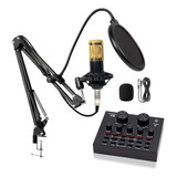 Kit Microfone Completo + Mesa V8+ Bm800 E Braço Articulado