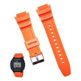 Pulseira Compatível C/ Casio W-218h W-219h W-s200h Laranja