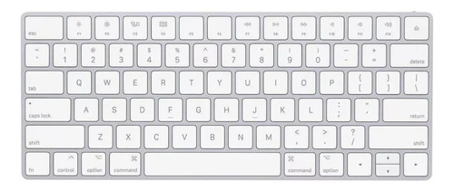 Teclado Bluetooth Apple Magic Inglés Color Plata Y Blanco