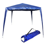 Tenda Gazebo Desmontável 2,4x2,4 Barraca Praia Azul C/ Bolsa