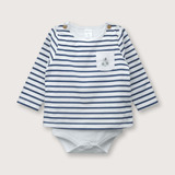 Body De Bebés Polera Rayas Blanco (rn - 9m)