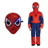 Disfraz Spiderman Hombre Araña + Mascara Con Luz Led