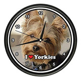 Yorkie Reloj De Pared Perro Yorkshire Terrier Propietario Re