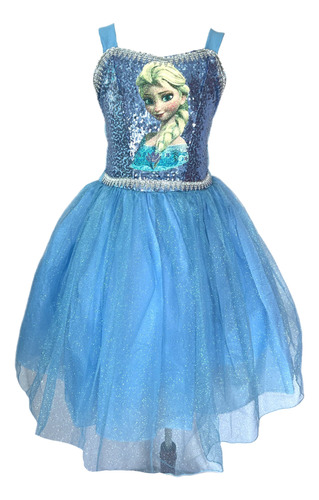 Vestido Para Niña De Frozen Con Capa De Glitter